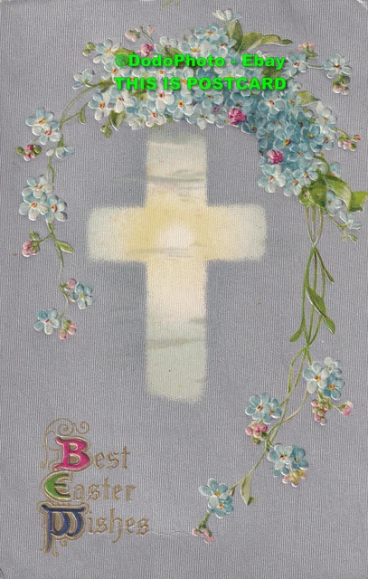 R420191 Best Easter Wishes. Cross and flowers. Wildt and Kray. Series 1743. 1910
