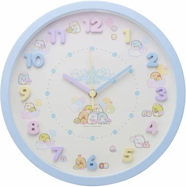 San-X Sumikko Gurashi Icon Wall Clock Analog Tapioca Park Blue 2926-195 New Gift 3