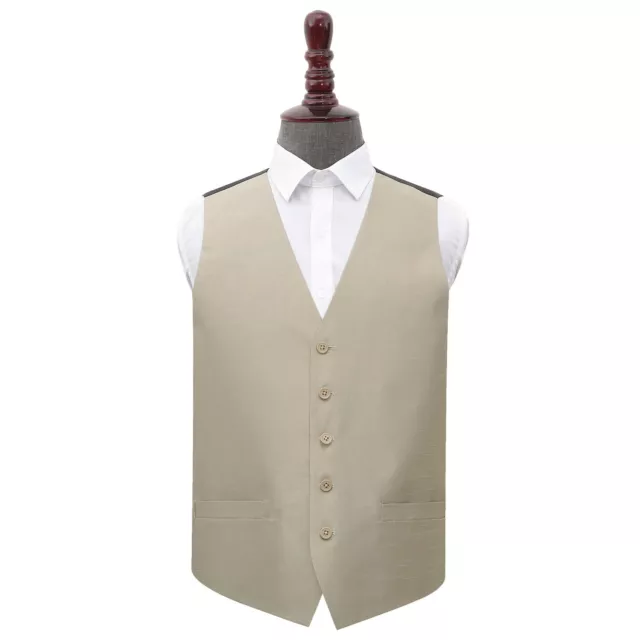 Taupe Mens Waistcoat Plain Shantung Formal Wedding Tuxedo Vest by DQT