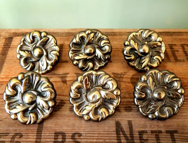 Vintage Set 6 x Mid Century Retro MCM Drawer Pulls Handles Knobs H10