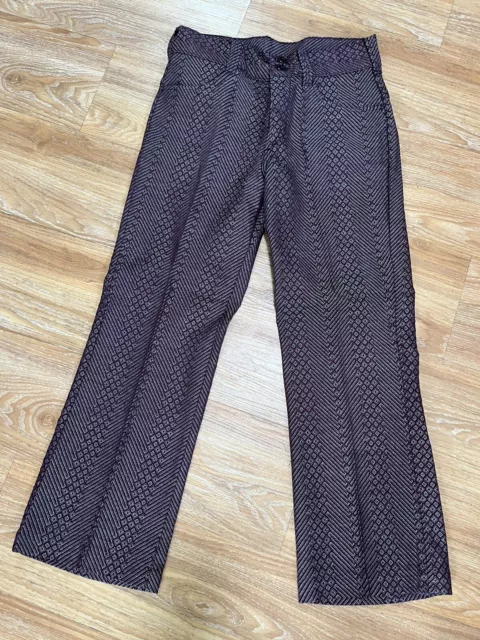 Brand New Vintage Kings Road/Sears Pants Burgundy Trim & Tight Sz 31 Short