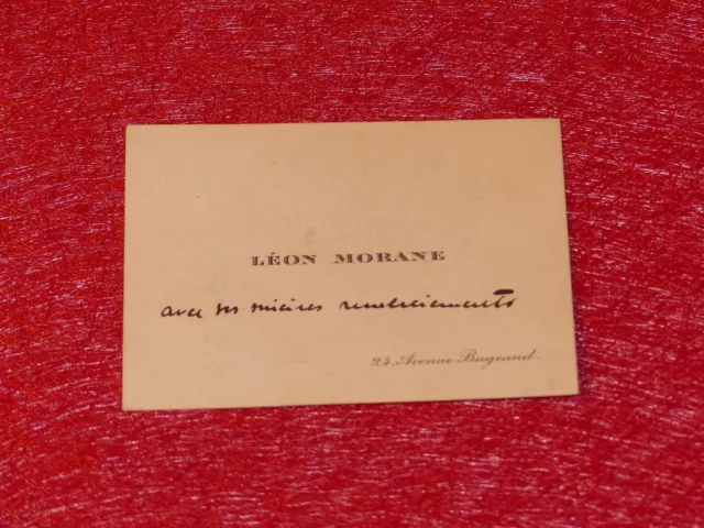 CDV 4 MOTS AUTOGRAPHES LEON MORANE (Pionnier Aviation) Ca 1910 Très Rare!