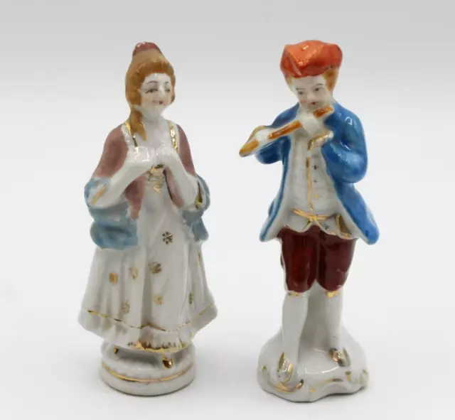 Vintage Ceramic Figurine Couple Japan & Occupied Japan Colonial Man and Woman