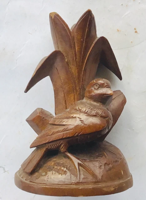 Épingle à Chapeau Ancienne Art Nouveau Vers 1900 - Oiseau Sculpté En écaille/corne - Bijou Vintage Occasion