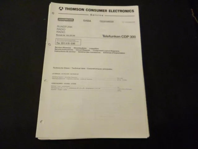 Original Service Manual Telefunken CDP 500