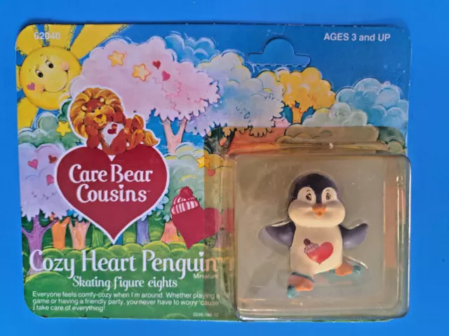 Vintage 1985 Cozy Heart Penquin PVC Skating Figure Care Bear Cousin 1.5"tall MIP