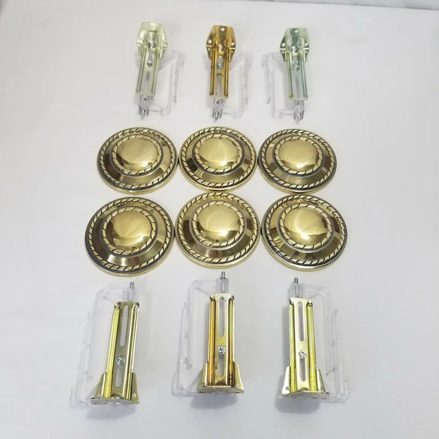 Vintage Brass Curtain Tiebacks Drapery Hardware Circular Lot Of 6 Rope Pattern