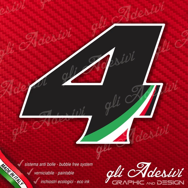 Self Self Adhesive Stickers Numbered Vinyl Numeral Number 1 2 3 4 5'' Race Car E - Foto 4