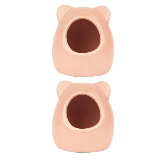 2 Pcs Haustiernest Kleintierversteck Kleines Tierhaus Keramik Hamsterkäfig