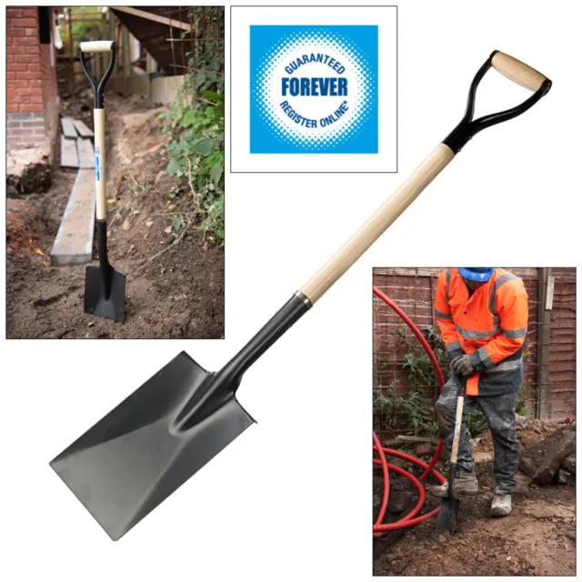 Silverline 1100mm Digging Spade Gardening Landscaping Shovel Wooden Shaft Gt35