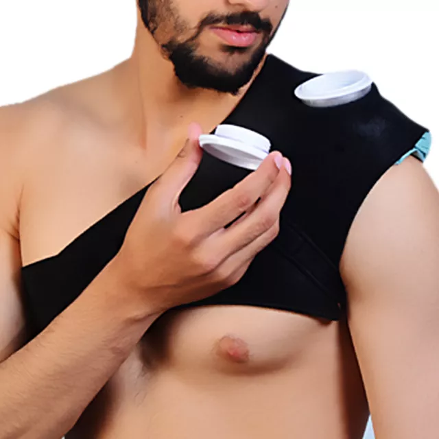 Shoulder wrap with ice bag pain relief, ache, sport injuries, Swelling relief