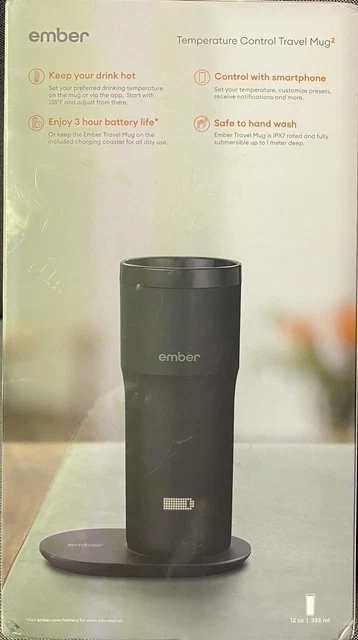 Ember Control Smart Travel Mug 2 - 12oz Black - App Controlled.