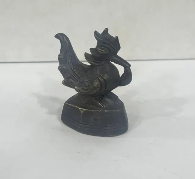 Vintage Asia Opium Weight Bird Duck Rooster Bronze China Antique 8.8 OZ 2