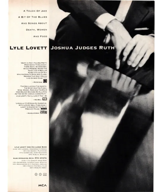 Framed Magazine Single/Album Advert 11X9" Lyle Lovett : Joshua Ruth