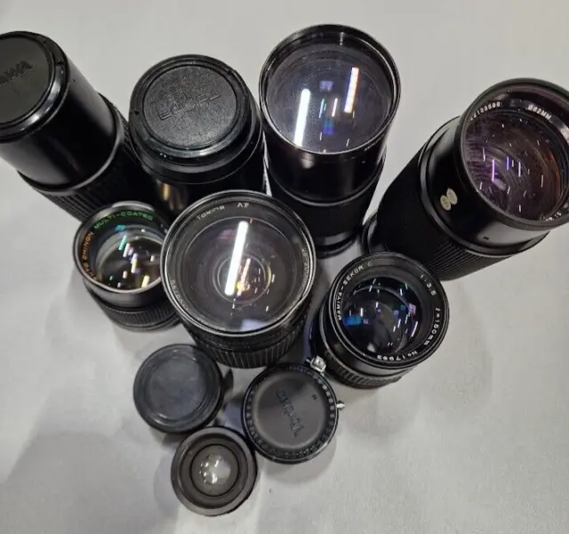 Lot of 10 Zoom Lens Various Models 80-200mm/70-210mm/75-205mm/28-200mm For Parts