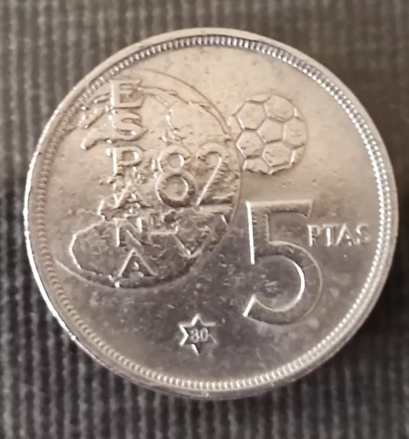 Moneda de 5 pesetas Mundial 82 año 1980 *80 rey Juan Carlos I