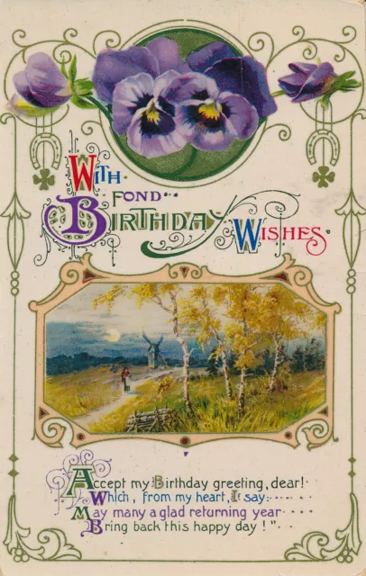 PC62860 With Fond Birthday Wishes. Wildt and Kray. 1912