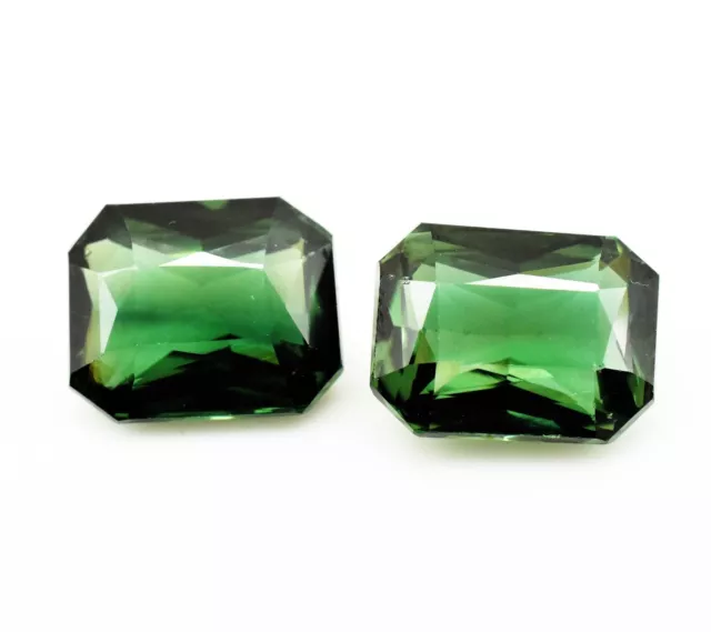 Natural Ceylon Green Sapphire 14 Cts Pair Radiant Shape FL Gemstone