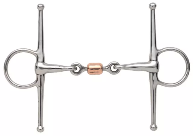 Shires Full Cheek Snaffle With Copper Peanut 4.5" 5" 5.5" 6" ALL SIZES