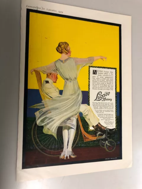 Cole Phillips, Color, Luxite Hosiery Ad, 1919,  Original