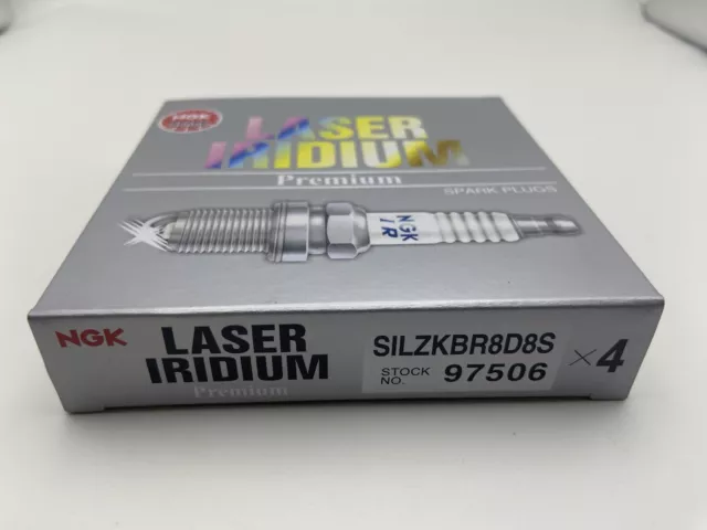 New Set of 4 NGK Laser Iridium Spark Plugs SILZKBR8D8S (97506) BMW 12120039664
