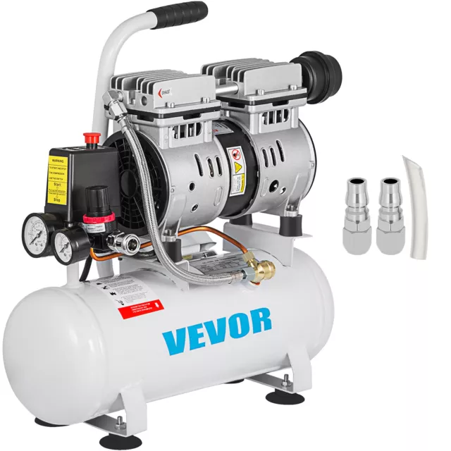 VEVOR Compressore d'Aria Senza Olio 9Lt 550W Silenzioso Esente da Manutenzione