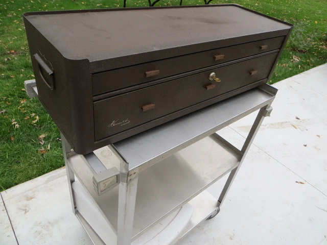 Vintage Kennedy 2 Drawer Machinist Riser Tool box Chest MC 28  With Key