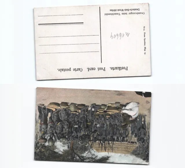 (n16604)   Ansichtskarte Ovambos beim Tauschhandel Deutschsüdwestafrika, un