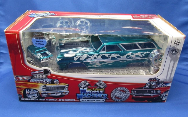 MUSCLE MACHINES 1:18 '65 Chevelle Wagon Diecast Model Kit Build It