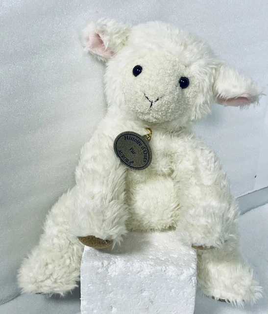 Histoire d’Ours Ivory Lamb Sheep 14”Plush Made in France EUC By Aurora
