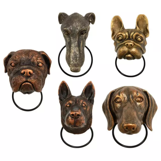 Vintage Style Dog Head Knocker Hanging Decoration Door Gate Sculpture Statue