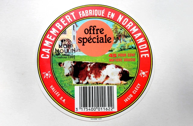 Ancienne étiquette De Boîte Camembert Normandie – Lithographie Léon Lebourgeois