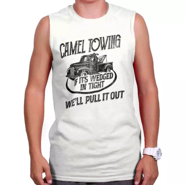 Camel Towing Services Funny Sarcastic Rude Mens Sleeveless Crewneck T Shirt