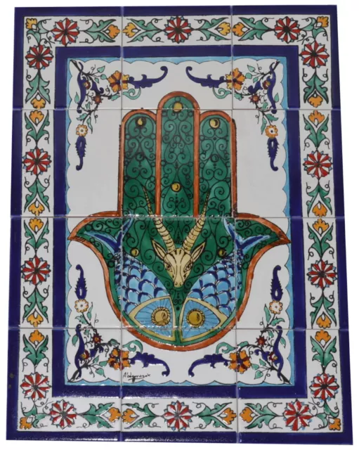 Fliesenbild Keramikfliesen Orient Handbemalt Wandfliesen Mediterran Mosaik 12-05