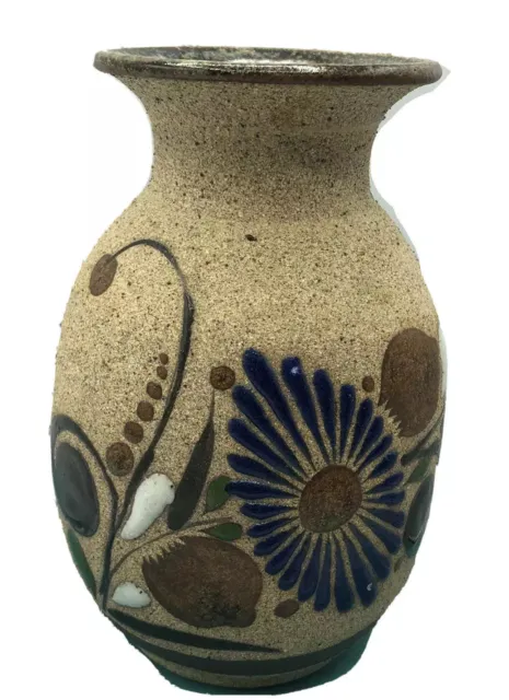 Talavera Flower Vase Handmade Hand Painted Vase Mexican Pottery Height 6” Nice
