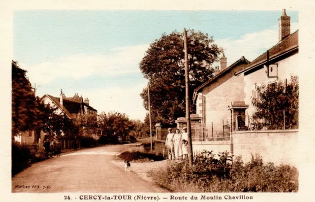 CPA by CERCY-la-TOUR (58 Nièvre), Route du moulin Chevillon, 1930s