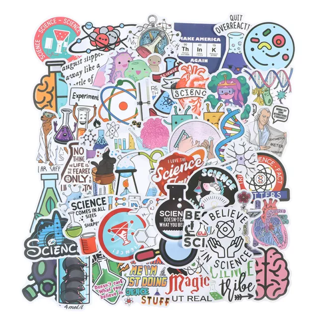 50Pcs Science Chemistry Laboratory Stickers for Laptop Phone Skateboard Suitc Hu