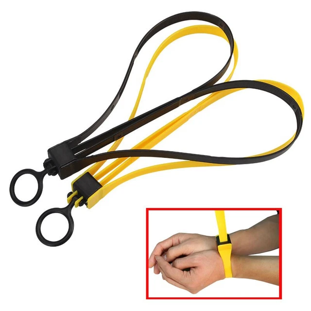 2 PCS Zip-Tie Strap Handcuffs Plastic Survival Kits Military Tactical Riots