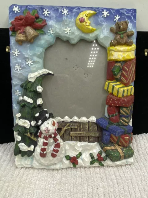 Metal Snowman Let It Snow 4x6 Picture Frame Stand