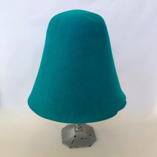 100% Wool Felt Cone Hood for Millinery and Hat Making Teal Turquoise Green 109g