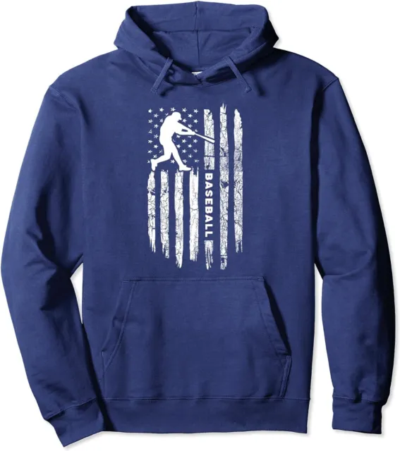 American Flag Baseball Apparel Vintage Baseball Unisex Hooded Sweatshirt