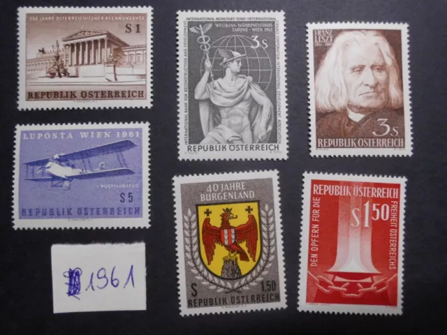 PF Österreich 1961 *kleines Lot 6 Marken