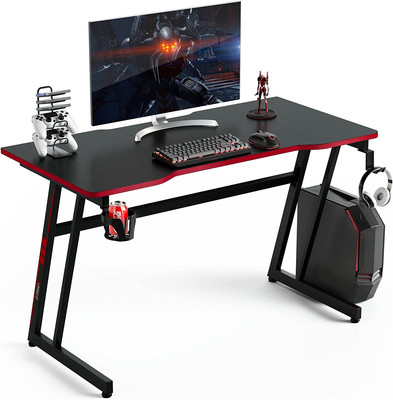 GTPLAYER Scrivania Gaming Ufficio Ergonomica Professionale a Forma di Z con Supporto per Monitor Supporto per Cuffia con Sistema di Gestione dei Cavi per PC Computer 