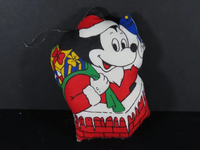 Vintage Disney Mickey Mouse Plush Christmas Fabric Ornament Handmade B8975