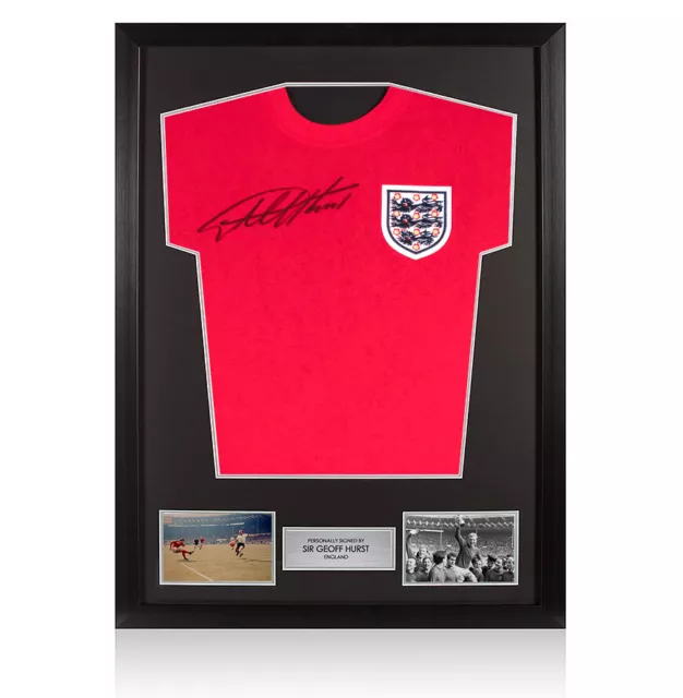 Framed Sir Geoff Hurst Signed 1966 England Shirt - Score Draw Autograph