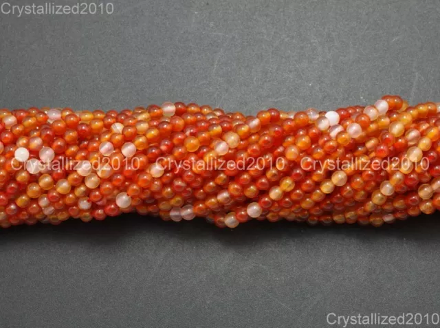 Red Carnelian Natural Agate Gemstones Round Beads 4mm 6mm 8mm 10mm 12mm 15.5"