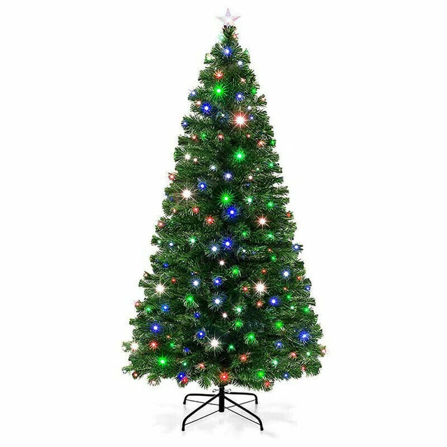 Lumières 195 LED Manteau Lumineux Arbre Noël 210CM Lumière RGB Multicolore Filet