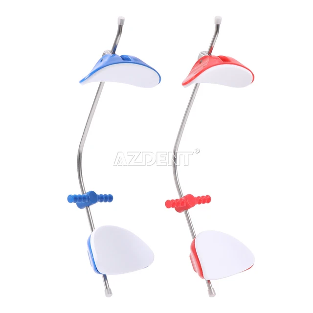 Dental Adjustable Orthodontic Face Reverse Pull Headgear Single Lever Red/Blue