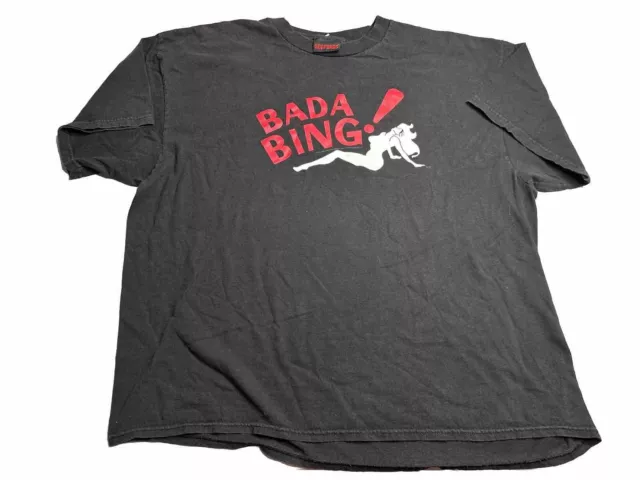 Vintage The Sopranos Shirt Adult XL Black Bada Bing 2000 HBO Promo Tee *NO TAG*