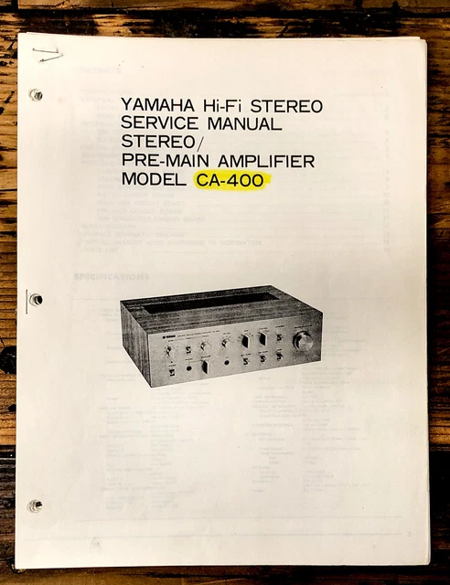 YAMAHA CA 400 AMPLIFIER Service Manual Original 19 79 PicClick UK yamaha-ca-400-amplifier-service-manual-original-19-79-picclick-uk